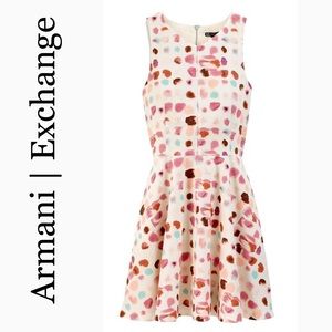 Armani Exchange Pink Watercolor Dot Dress